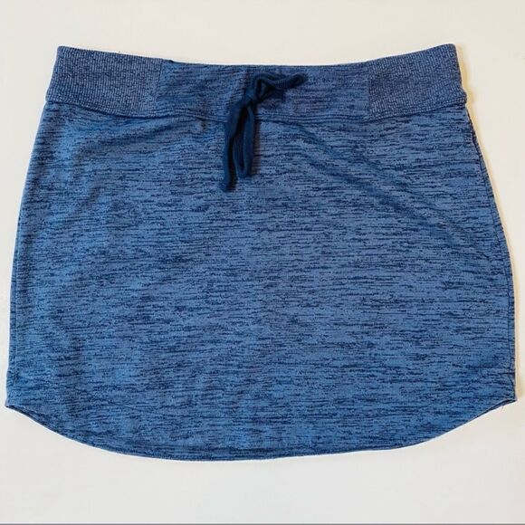 Athleta Downplay Drawstring Blue Heather Mini Skirt M - Picture 3 of 9